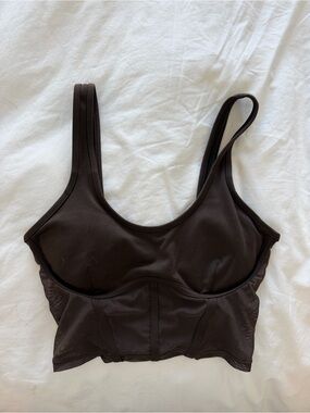 ALO YOGA Airbrush Mesh Corset
Tank Top in Espresso